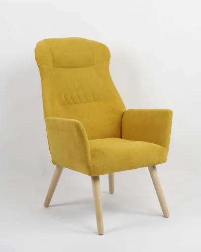 Кресло Парлор жёлтый УТ000037096 Stool Group, жёлтый/рогожка, ножки/дерево/бежевый коричневый, размеры - *1000***640*680мм